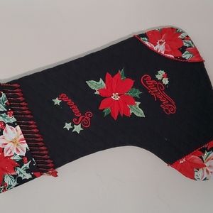 Homemade embroidered Christmas stocking